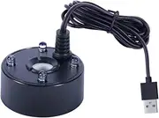 Mist Maker, USB Port 4 Color LED Lights Mini Mister Fog Machine, Indoor Fountain Garden Pond Water Fogger Atomizer Black