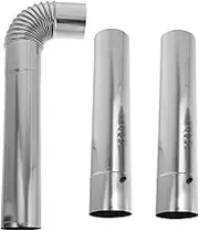HYTROVE 3Pcs Stainless Steel Straight Tube for Vent Includes Elbow Connector Durable Flue for Easy Installation for Home Heating Systems
