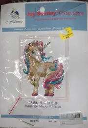 Joy Sunday Cross Stitch Kits 11CT Stamped Beautiful Unicorn 43×44cm 16.9×17.3''