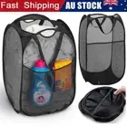Mesh Pop up Laundry Hamper Portable Folding Collapsible Easy open Clothes Hamper