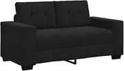 vidaxl loveseat Sofa Black 2-Seater Modern Velvet Couch with Sturdy Frame for Living Room and Bedroom - 160 x 77 x 82 cm