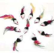 GO CAT FEATHER TAIL RATTLE MICE COUNT OF 12