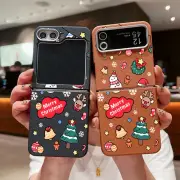 Christmas Shockproof Folding Case For Samsung Galaxy Z Flip6 Flip5 Flip4 3 Cover