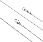 [Kakonia] 2 Pcs Stainless Steel 1mm Round Snake Chain Box Chain Necklace Super Thin & Strong,16-24 Inch