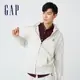 Gap 男裝 Logo印花柔軟連帽外套 碳素軟磨法式圈織系列-灰白色(735933)