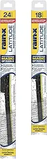 Rain-X 810164 Latitude 2-In-1 Water Repellent Wiper Blades, 24" and 18" Windshield Wipers (Pack Of 2), Automotive Replacement Windshield Wiper Blades With Patented Rain-X Water Repellency Formula