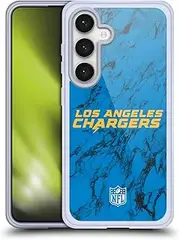 Head Case Designs Officially Licensed NFL Coloured Marble Los Angeles Chargers Graphics Gel Case [Military Grade Protection] Compatible with Samsung Galaxy S24 5G