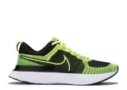 Nike React Infinity Run Flyknit 2 Volt Green Black CT2357-700 sz 9 Men's