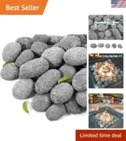 Black Lava Stones 1-2 Inch for Gas Fireplaces and Decorative Displays
