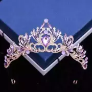 BRAND NEW ROSE GOLD CROWN/TIARA WITH PURPLE & CLEAR CRYSTALS, BRIDAL OR RACING