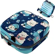 Period Bag,Sanitary Napkin Storage Bag,Bear Cartoon Dogs,Tampon Holder for Purse