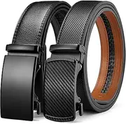 [BOSTANTEN] Belts Men, Leather Belts For Men Ratchet Dress Belt With Automatic Sliding Buckle