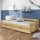 Day Bed With 2 Drawers Irun 90X200 Cm Solid Wood Pine