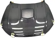 hood scoops for cars， Carbon Fiber Transparent Style Hood Compatible For Audi A6 S6 RS6 2012-2018