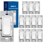 Pack UNIELE Ultra Slim Dimmer Switch SinglePole/3 Way W Dimmable LEDCFL Lights