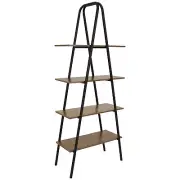 4-Tier Industrial-Style Ladder Bookshelf - Brown by Sunnydaze