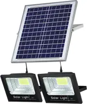 30W-200W One for Two Solar Flood Light Outdoor Remote, IP67 Waterproof Solar Pow