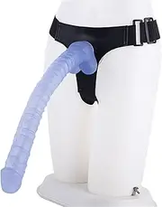 HGDTYRI Strap On Dildo 41cm Extra Long Silicone Strap-On Penis Removable Dildos with Strong Suction Cup 3 O-Rings Anal Dildo Sex Toys for Women Couples(A Blue)