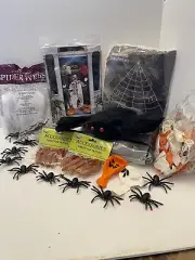 Halloween Decorations Bundle Giant Spider And Web Door Cover Balloons More