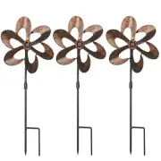 3 Pack Wind Spinners with Metal Stake, 16.3 Inches Outdoor Wind Catcher Garde...