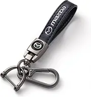 Car Key Ring for Car Key Fob,Leather Car Key Chain Replacement with All Car,Car Key Fob Key Strap Key Holder,Unisex Black