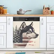 AIXIWAWA Dishwasher Magnet Cover Panel Husky American Print 23x26 in for Fridge Washing Machine Magnetic Decoration for Appliance 1 Pack