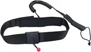 yuksok Surf Leash 10 ft Coiled Paddle Board Leashes Lightweight Quick Release Waist Belt Elastic for Kayaking Kids Adults Longboard