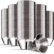 1.5 oz Stainless Steel Condiment Cups (120 Pack), Individual Portion Dipping Sauce Cups, Small Metal Ramekins for Ketchup, Marinara, BBQ Sauce, and More! Reusable Condiment Cups for Restaurants