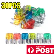 30pcs Standard MINI BLADE FUSE SET ASSORTED AUTO AUDI BMW FORD SEAT VOLVO VW AU