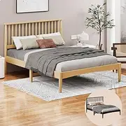 ALFORDSON King Size Wooden Bed Frame Base Caelus Series, Elegant Slatted Design with Solid Pine Wood Construction for Home Bedroom, Modern Scandinavian Style, Wood Color
