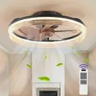 LED Flush Mount Ceiling Fan with Light Fixture, 20inch Low Profile Farmhouse ...