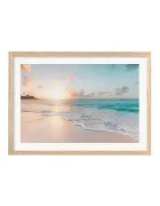 [Profile Australia] Australian Made Beach Sunrise Art Print A1 Frame in Natural