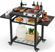 Outdoor Grill Table, Movable Grill Cart for Blackstone Griddle, Pizza Oven St...