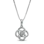 Natural Diamond Accent Solitaire Celtic Knot Pendant in Sterling Silver