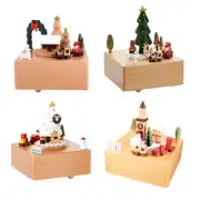 Wooden Music Box Ornament Clockwork Creative Wind up Musical Box for Ornament