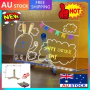 LED Note Board With Colors Acrylic Dry Erase Board With Light Light Up w/ 7 Pens