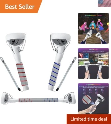 Ergonomic 2-in-1 Handle Extensions for Oculus Quest 2 - Ideal for VR Ball Games