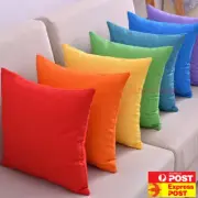 Plain Solid Colour Cushion Cover 100% Cotton Covers Canvas Throw Pillow Case