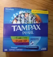 Tampax Pearl, Tampons, Triple Pack, Super/Super Plus/Ultra Absorbency, 34 Count!