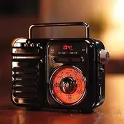 7-in-1 Radio, Portable Am Fm Radio, Rechargeable Battery Operated, LED Light, Fm Radio Bluetooth Rechargeable Battery Operated with Bluetooth/Tf/U Disk/Aux Playback (Black 1pcs)