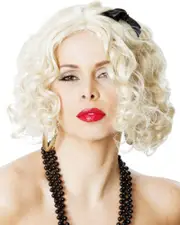 80s Material Girl Short Curly Blonde Wig