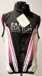 NWT Primal Women's Cycling Wind Vest Black/White/Pink Size XL