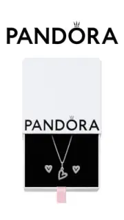 NEW PANDORA Freehand Sparkling Heart Necklace & Earrings Gift Set