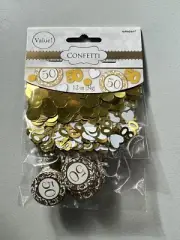 50th Anniversary Gold Foil Confetti Value Pack (2 types) - 1.2 Oz Bag