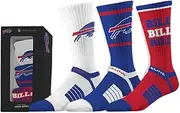 Strideline NFL Buffalo Bills Premium Crew Socks, Pack of 3, Gift Box, M/L (40-46), multicoloured, Einheitsgröße