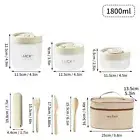 Leak-Proof Portable Bento Lunch Box with Thermal Bag, Cutlery & Microwave Safe C