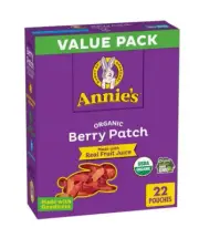 Annie's Organic Berry Patch Bunny Fruit Flavored Snacks, Value Pack, 22 Pouches,