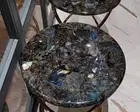 12" Round Labradorite Garden Table Top Crystal Console Bar Desk Furniture Decor