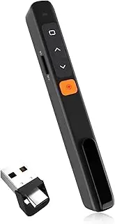 Wireless PowerPoint Presentation Clicker Remote, 2 in 1 Type C and USB A RF 2.4GHz PPT Presentation Presenter Laptop Clicker Pointer Slide Advancer with Hyperlink Volume Control