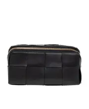 Bottega Veneta Zip-Up Wash Bag One size Black